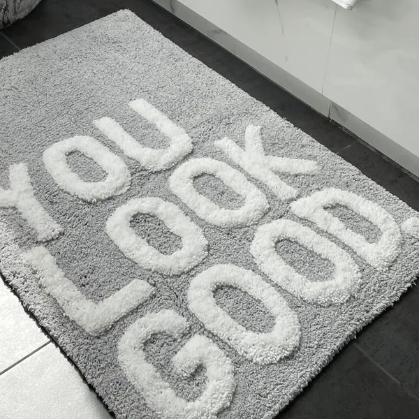 Valentinlife Wholesale You Look Good Slogan Bath Mat – Non-Slip Tufted Bathroom Rug