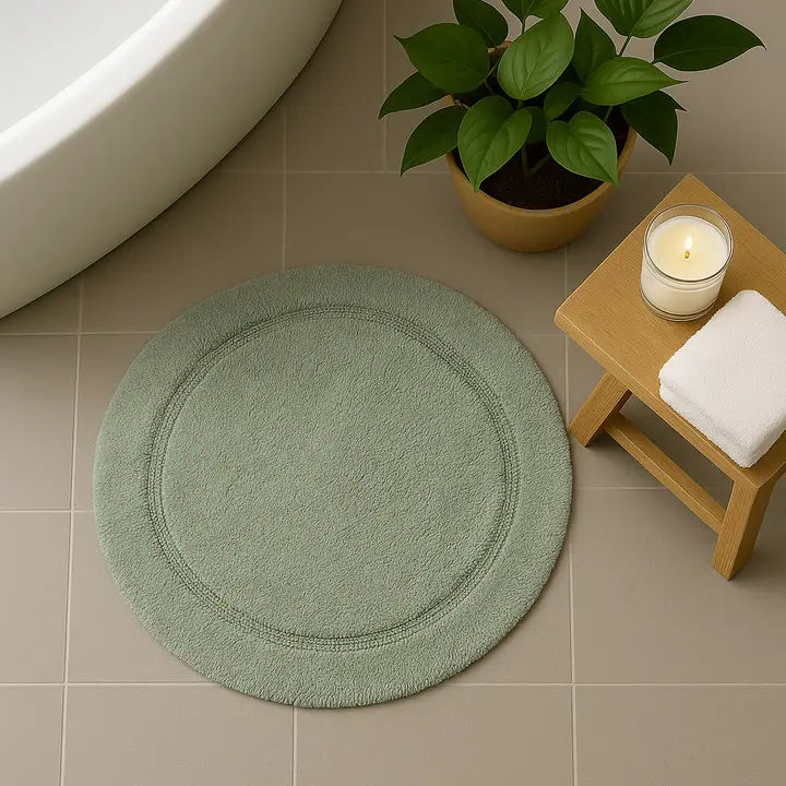 Valentinlife Wholesale Round Bath Mat – 100% Cotton Non-Slip Circular Bathroom Rug