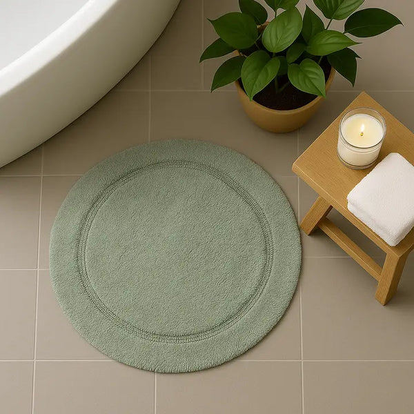 Valentinlife Wholesale Round Bath Mat – 100% Cotton Non-Slip Circular Bathroom Rug