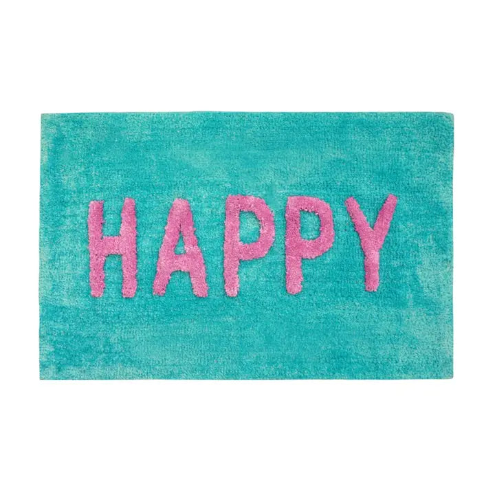 Valentinlife Wholesale Happy Slogan Bath Mat – Colourful Non-Slip Soft & Absorbent Bathroom Rug