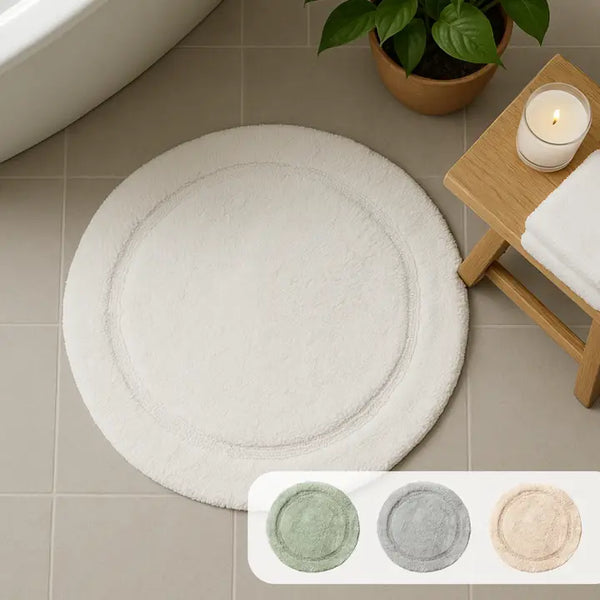 Valentinlife Wholesale Round Bath Mat – 100% Cotton Non-Slip Circular Bathroom Rug