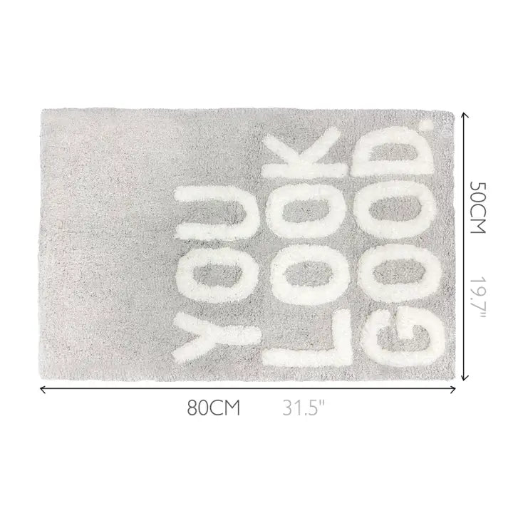 Valentinlife Wholesale You Look Good Slogan Bath Mat – Non-Slip Tufted Bathroom Rug