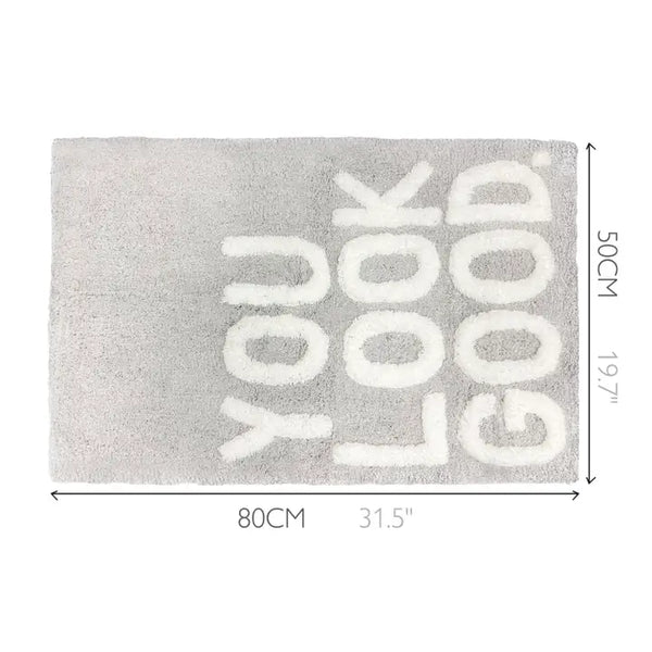 Valentinlife Wholesale You Look Good Slogan Bath Mat – Non-Slip Tufted Bathroom Rug