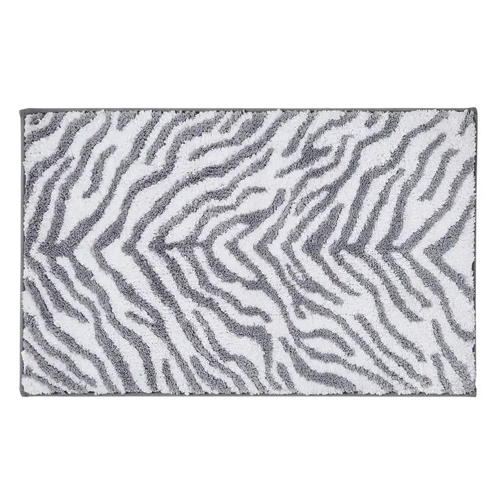Valentinlife Zebra Print Ultra Soft Bath Mat – Non-Slip Stylish Bathroom Rug