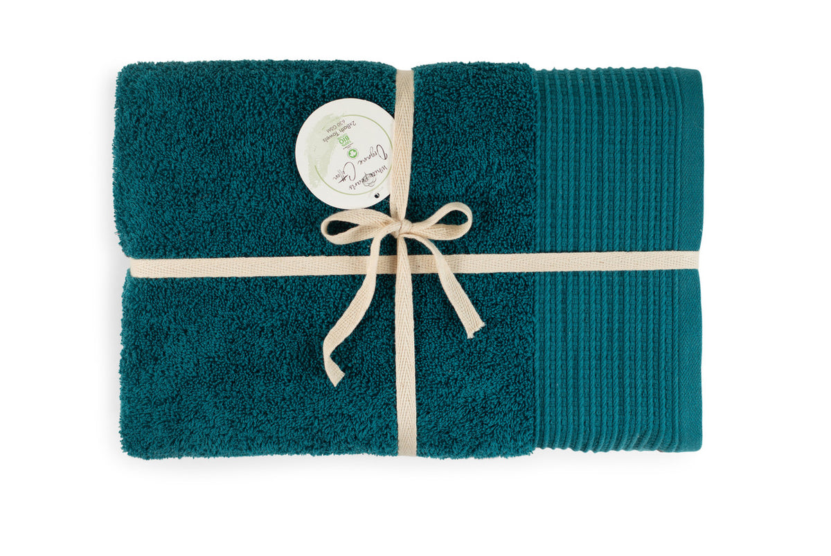 100% Organic Cotton Bath Towels – Soft, Eco-Friendly, Gift-Ready Towels with Ribbon