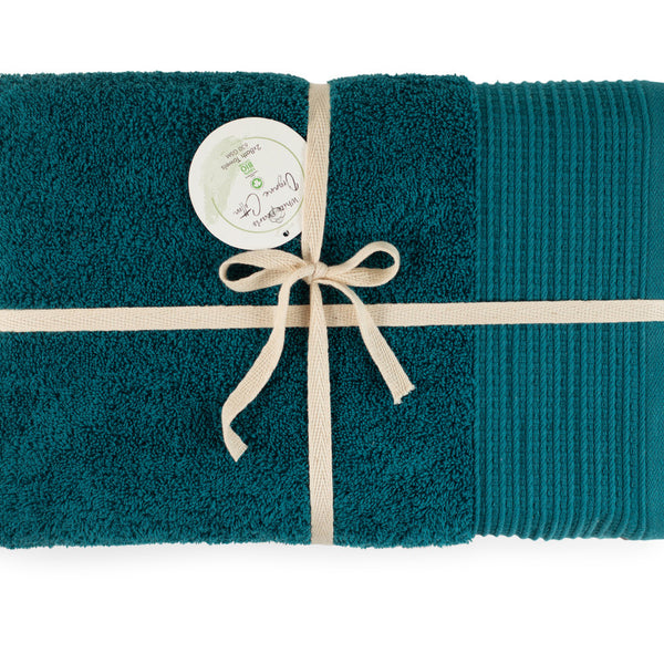 100% Organic Cotton Bath Towels – Soft, Eco-Friendly, Gift-Ready Towels with Ribbon
