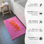 Valentinlife Wholesale Happy Slogan Bath Mat – Colourful Non-Slip Soft & Absorbent Bathroom Rug