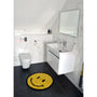 Valentinlife Yellow Smiley Face Reversible Bath Mat – 100% Cotton Soft & Absorbent Rug
